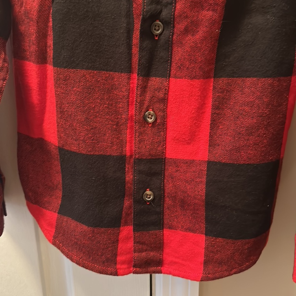 Falls Creek Boys flannel Buffalo check button down Small 6 7 - Picture 3 of 4